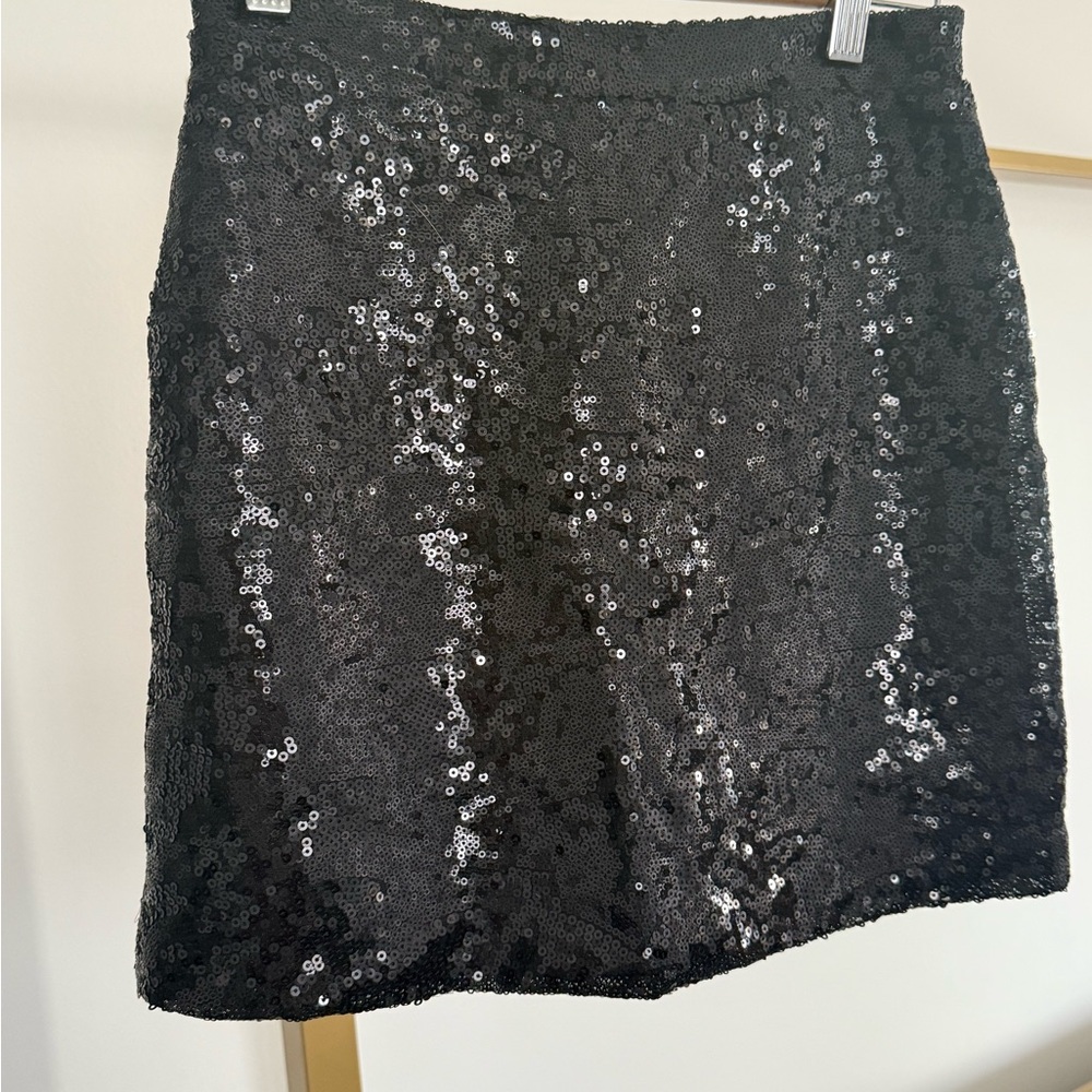 Shinestar Black Sequin Mini Skirt